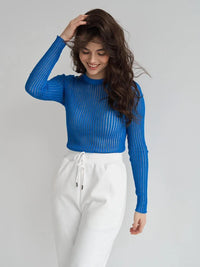 Slim See-Through Pullover Top