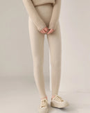 100% Merino Wool Seamless High-Waist Knit Leggings