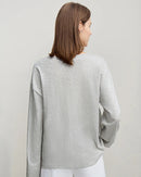 Long-Sleeved V-Neck Loose-Fitting Pullover T-Shirt