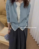Cashmere Knitted Cardigan Faux Two-Piece Sweater