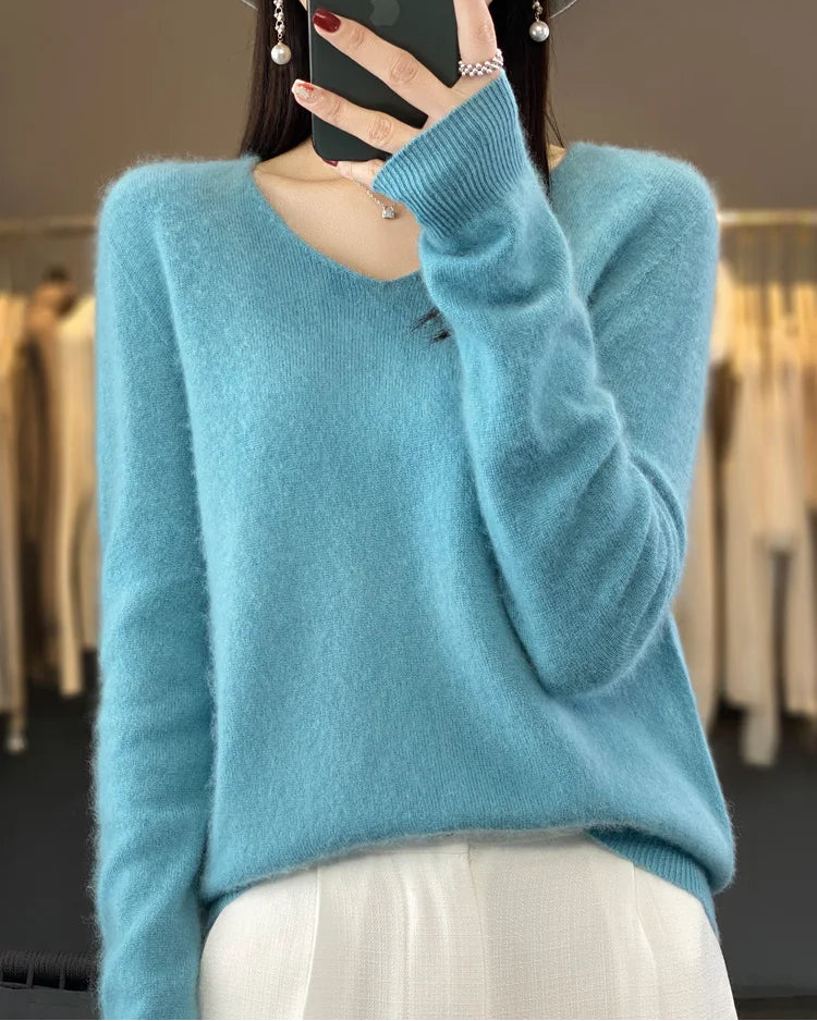 Merino Wool V-Neck Pullover