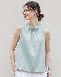 Casual Sleeveless Stand-Up Collar Fashion T-Shirt