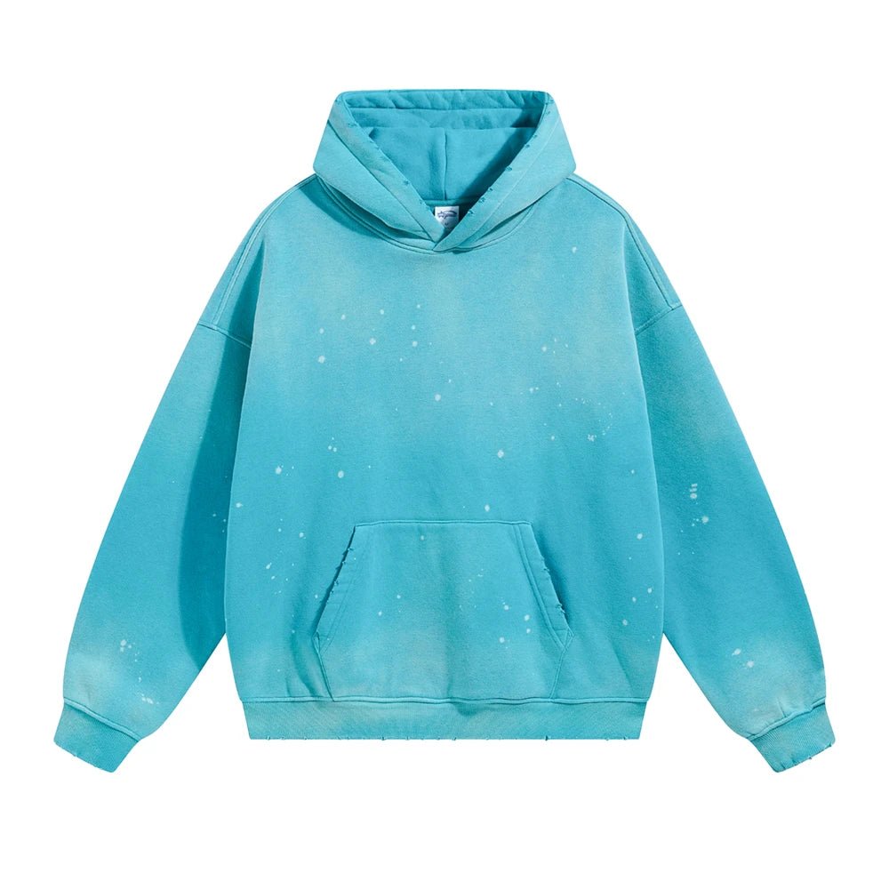 Oversized Warm Paint Distressed Hoodies