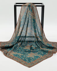 Printed Square Scarf Shawl & Headband