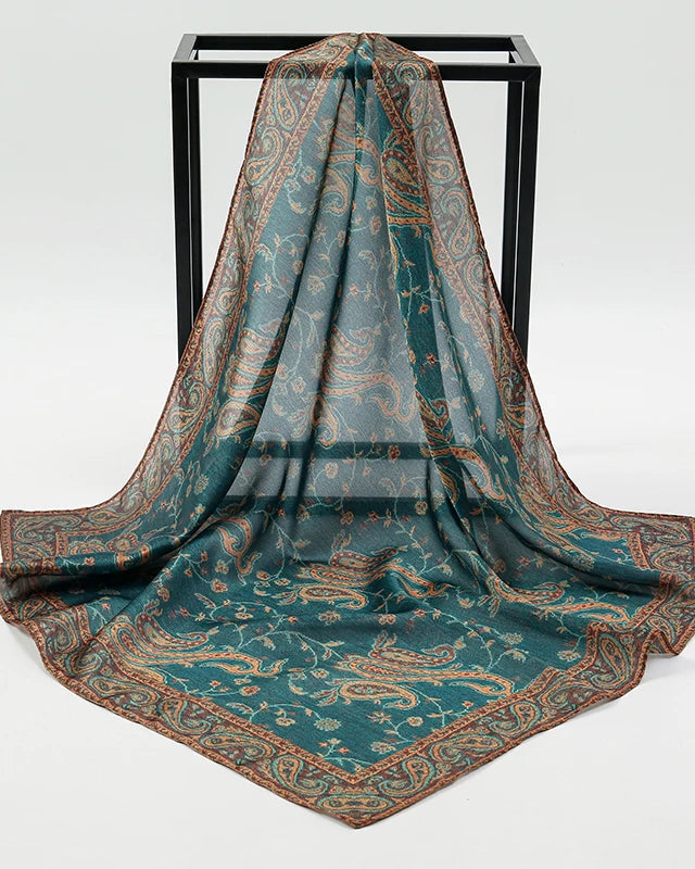 Printed Square Scarf Shawl & Headband