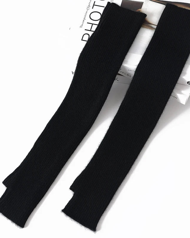 Cashmere Long Fingerless Gloves