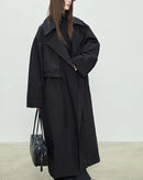 Oversized Double-Breasted Long Trench Coat