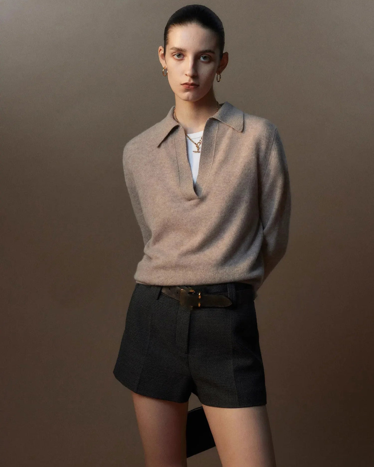 Refined Cashmere Polo Sweater