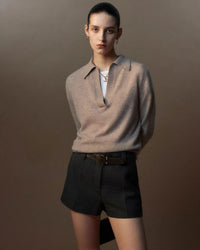 Refined Cashmere Polo Sweater