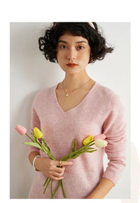 V-Neck Cashmere Basic Jumper