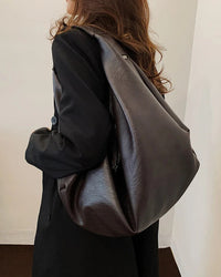Soft Leather Hobo Shoulder Tote