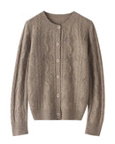 Openwork Merino Wool Cardigan