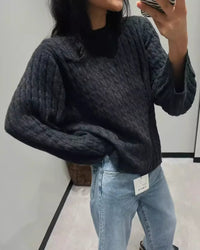 Relaxed Knit Wool Crewneck Sweater