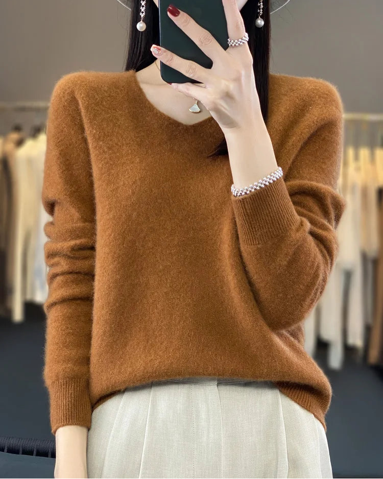 Merino Wool V-Neck Pullover