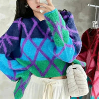Geometry Round-Neck Knitted Sweater