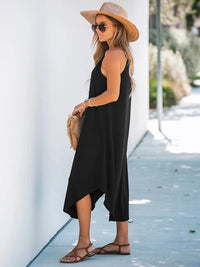 Scoop Neck Spaghetti Flowy Maxi Dress