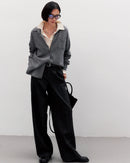 Loose-Fit Mid-Length Knitted Cardigan