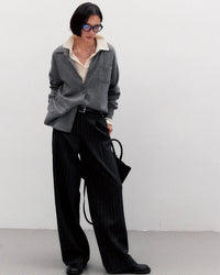 Loose-Fit Mid-Length Knitted Cardigan