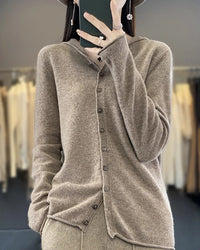 Merino Wool Hooded Cardigan