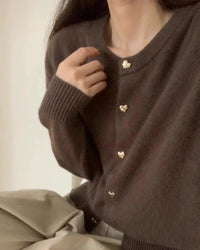 Heavyweight Cashmere Love Buckle Cardigan