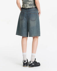 Loose-Fitting Hip-Covering Slimming Denim Shorts