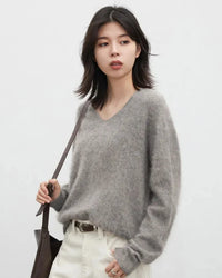Wool Cashmere V-Neck Pullover
