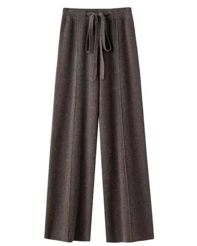Wool Knit Wide-Leg Pants
