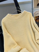 Round-Neck Oversized Knitted Pullover