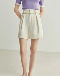 Solid Color High Waist Shorts