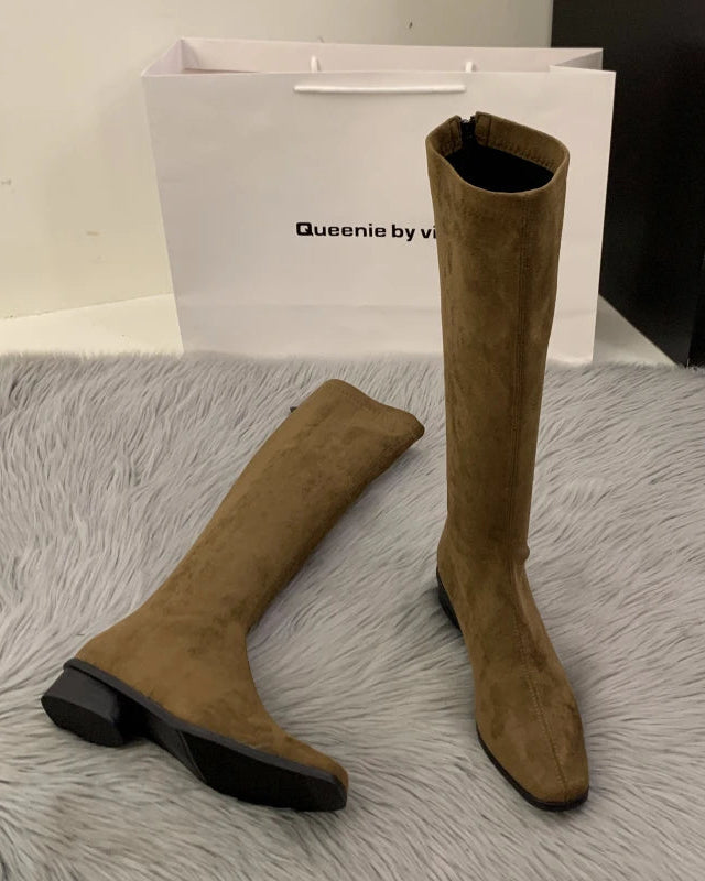 Vintage Stretch Knee-High Boots