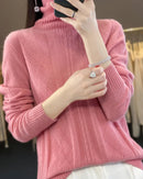 Merino Wool Turtleneck Jacquard Sweater