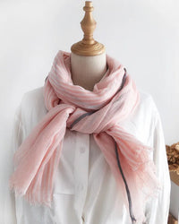 Two-Tone Linen-Look Shawl Scarf