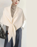 Wool Blend Oversized Triangle Wrap Shawl
