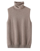 Merino Wool Turtleneck Sleeveless Sweater Vest