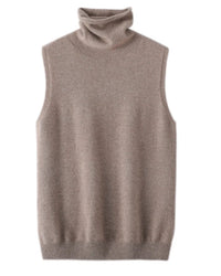 Merino Wool Turtleneck Sleeveless Sweater Vest