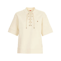 Elegant Embroidered V-Neck Short-Sleeved T-Shirt