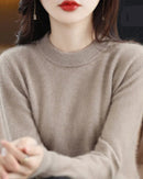 Mink Cashmere Crew Neck Knitted Sweater