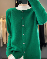 Pure Wool O-Neck Cardigan