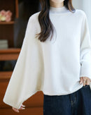 Relaxed Wool Mock Neck Sweater