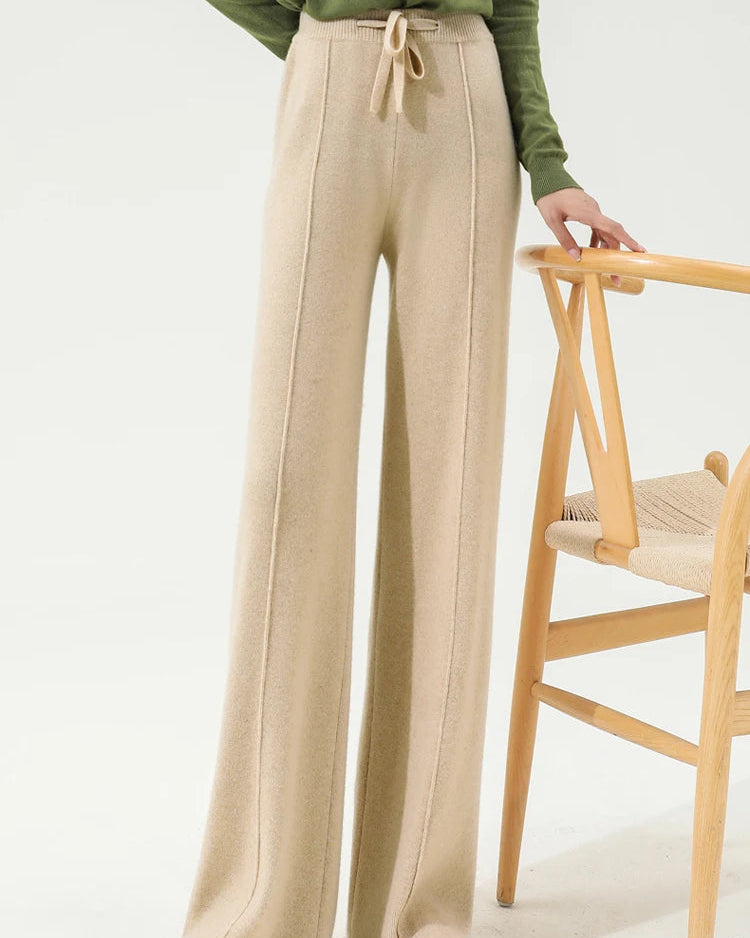 Merino Wool Knitted Wide-Leg Pants
