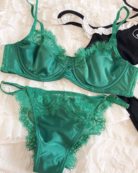 Lace Breathable Silk Comfortable Bra Set