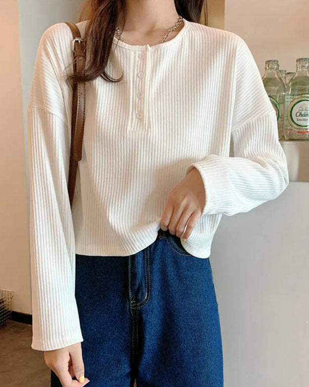 Button Design Long Sleeve Shirt