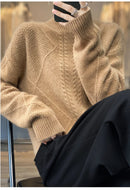 Half High Neck Cashmere Wool Knit Pullover
