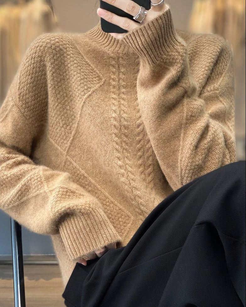 Half High Neck Wool Knit Pullover
