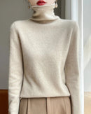 High-Neck Knitted Wool Pullover