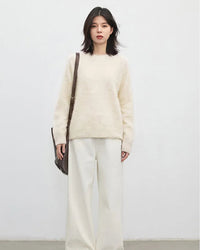 Oversized Wool Cashmere Crew Sweater