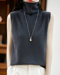 Merino Wool Turtleneck Sweater Vest