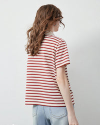 Vintage Stripe Hollow Polo Tee