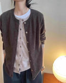 Cashmere Knitted Cardigan Faux Two-Piece Sweater