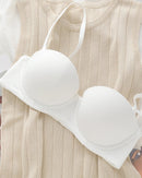 Plus-Size Cotton Half-Cup Push-Up Bra